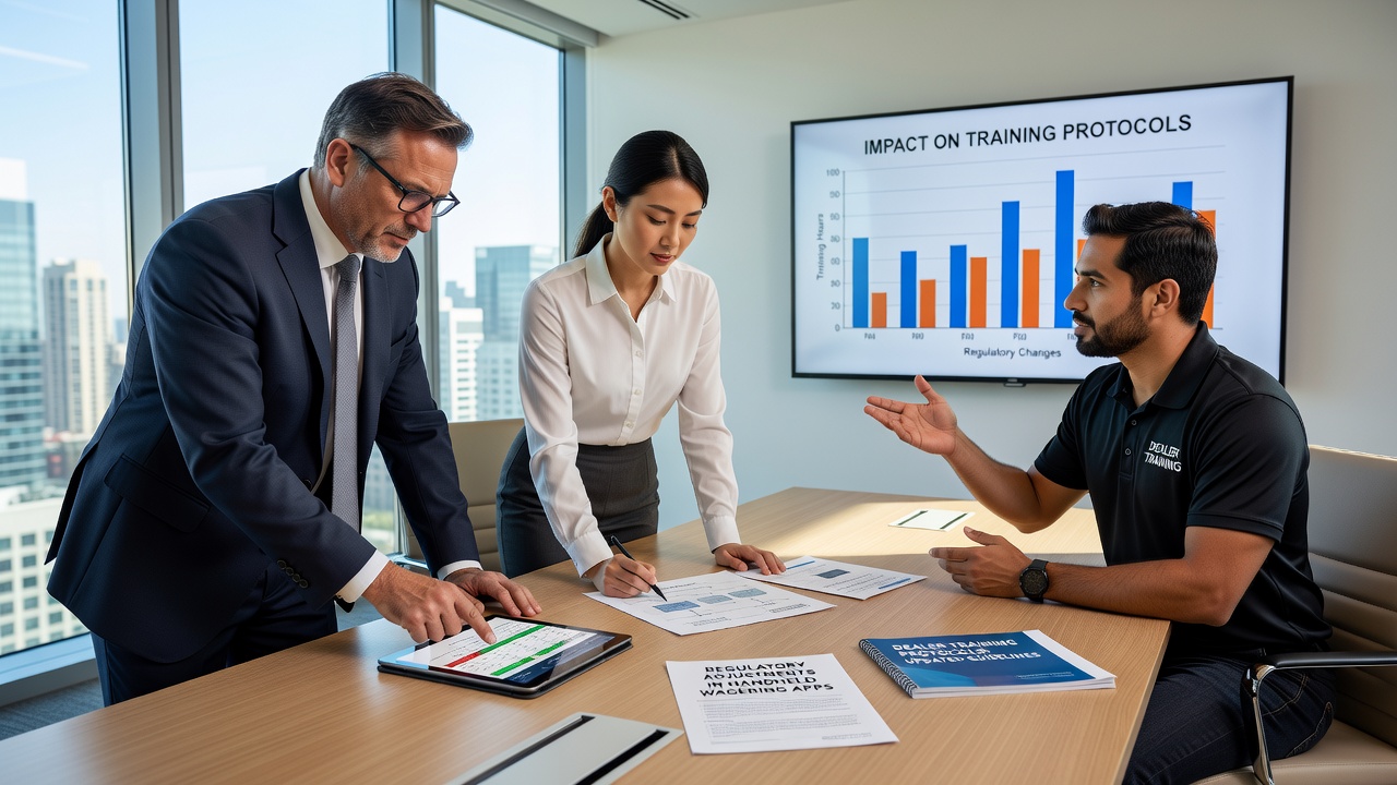 Dealer training updates for international mobile wagering compliance