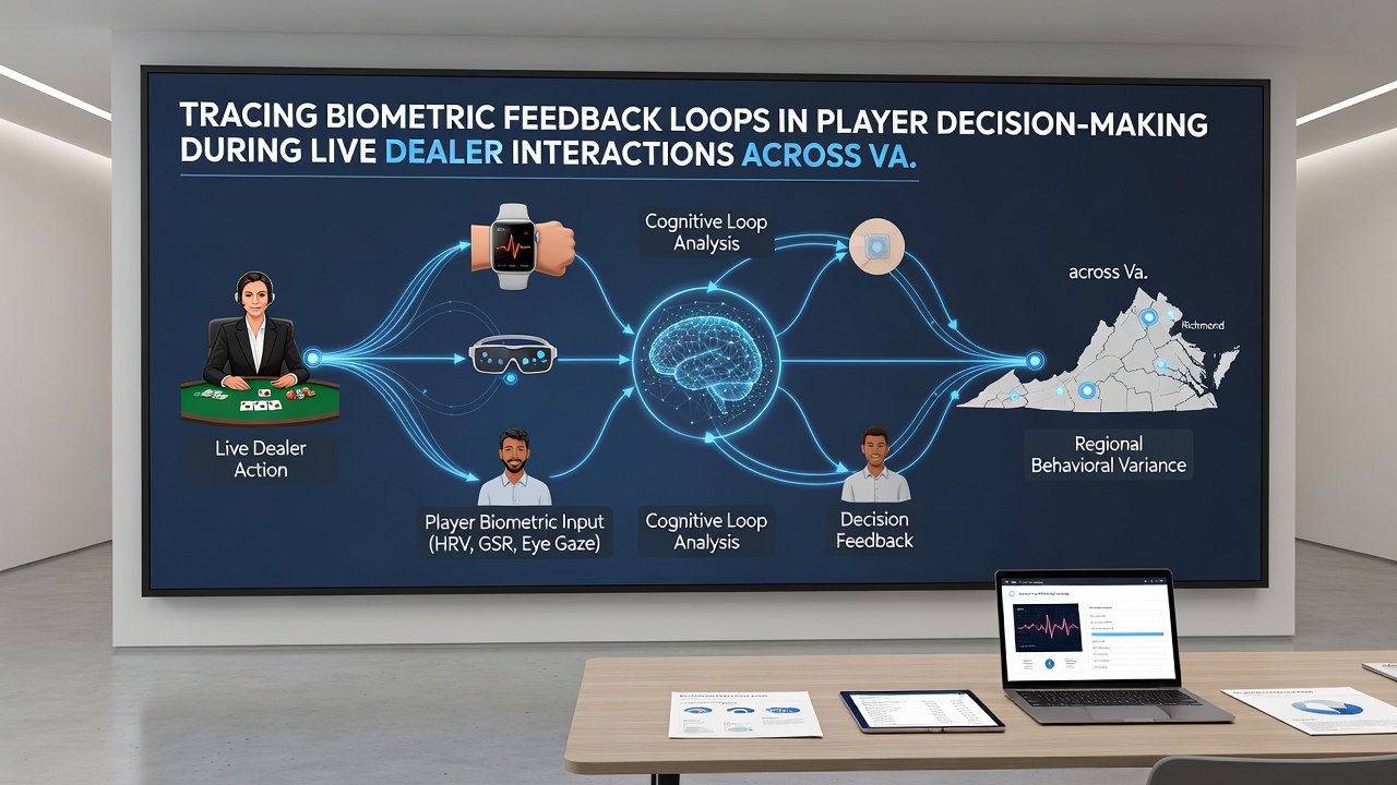 Network latency graphs overlaid with real-time biometric readings from live dealer roulette players