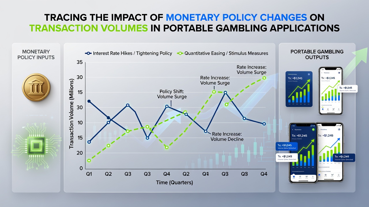 Analytics dashboard displaying transaction volume trends linked to monetary policy announcements